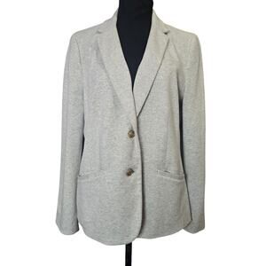 NWOT Talbots Aberdeen Soft Gray Jersey Blazer Jacket Sz 14P
